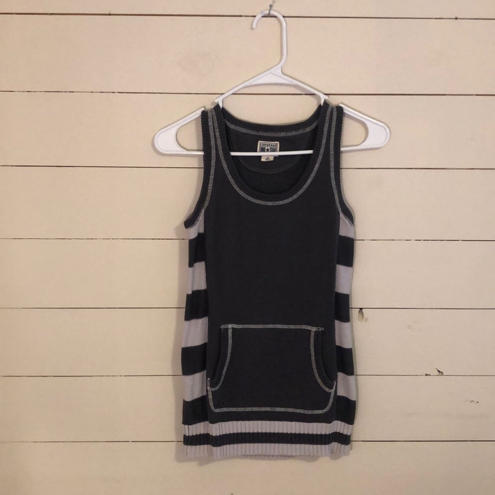 Converse One Star Gray Sweater Tank XS